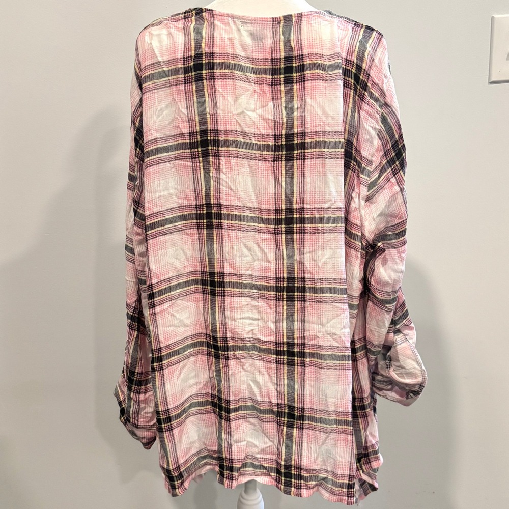 Torrid Women Kimono Cardigan 1X Plaid Casual Coastal Cowgirl Beachy Boho 21296 - Picture 2 of 10